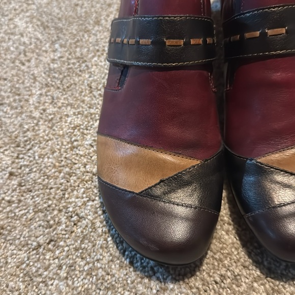 Remonte Leather Ankle Booties size EU 40 US 9.5 Artsy Slip-On Colorblock Casual - Picture 2 of 14